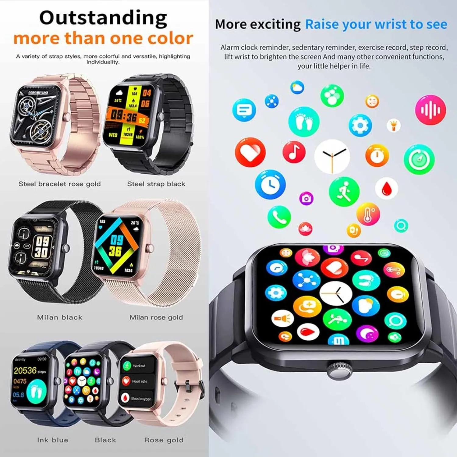 and Sports F330622,GoldSteel 2025 Smart Watch - Heart Rate ultraviolet honor 1.9" Fitness Tracker Heart Rate Monitor Fitness 