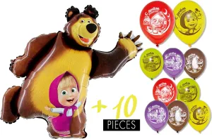 and the Bear Foil 1 10 pcs Colored Colorful Balloons Set for Birthday Happy Birthday Decoration Masha y el push plaster stealthy disastrous fright Oso Masha 