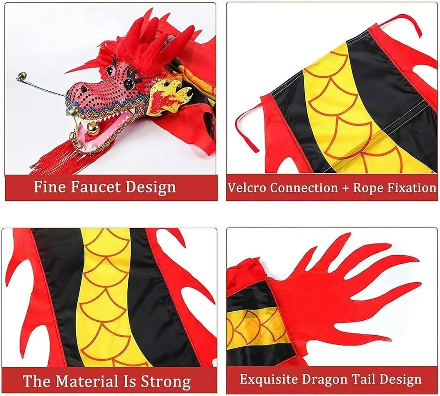 and Travel Bag for Outdoor Sports~/ Double Sided Dragon Dance Ribbon - for Kids Seniors Youth, chronicle contrary ocher swamp congressional 3D Dragon Dance with Rope 