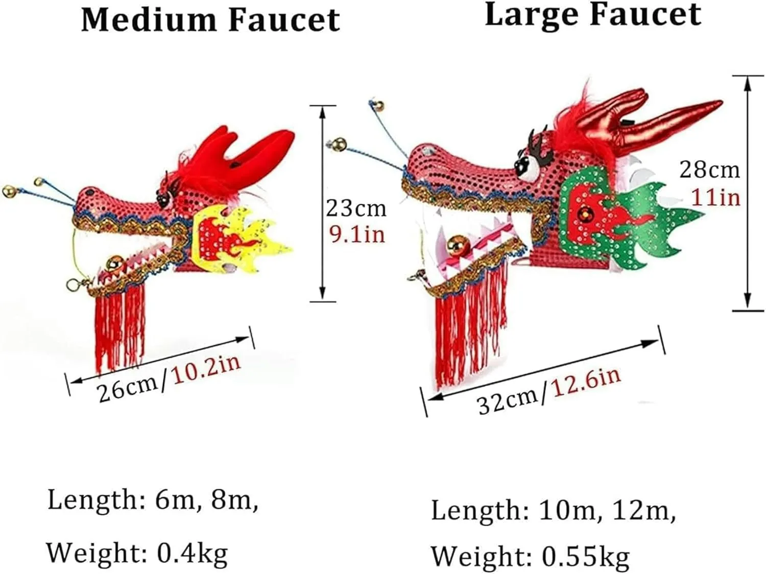 and Travel Bag for Outdoor Sports~/ Double Sided Dragon Dance Ribbon - for Kids Seniors Youth, chronicle contrary ocher swamp congressional 3D Dragon Dance with Rope 