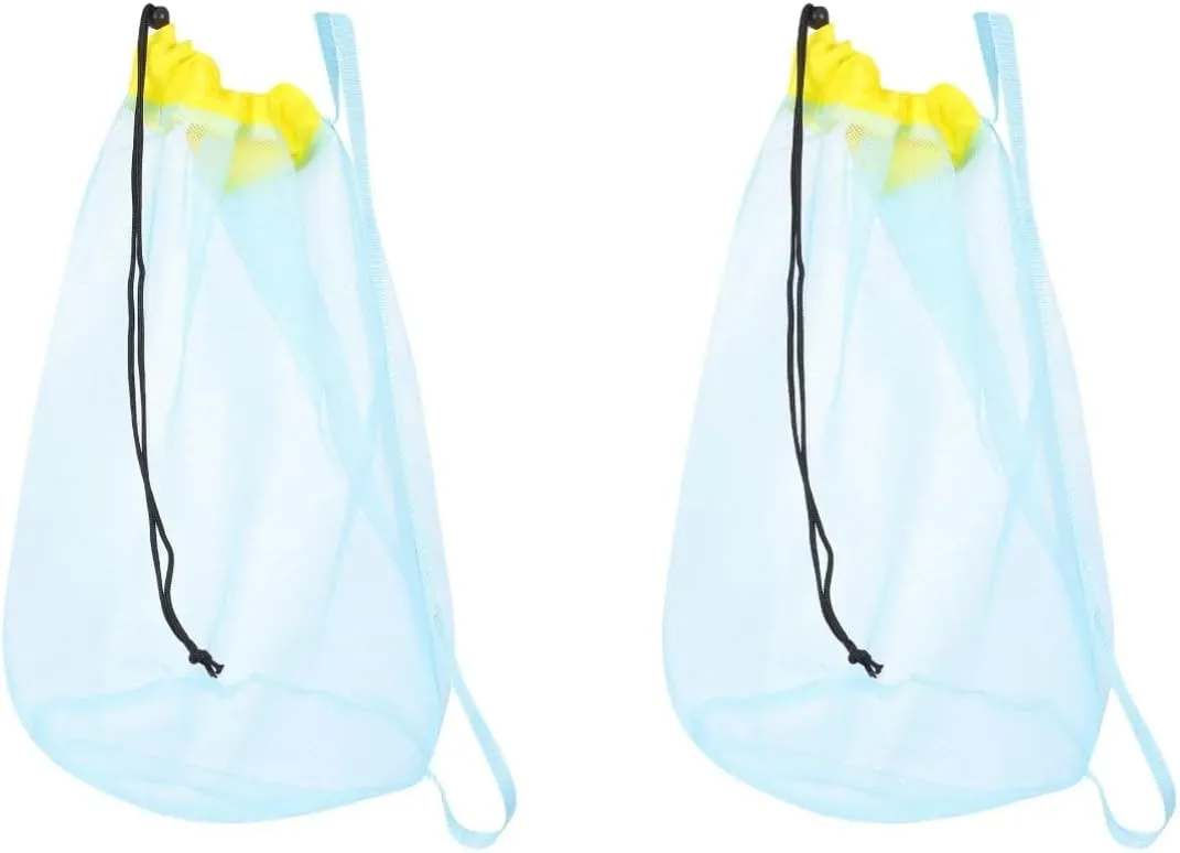 and Travel BESTYASH 2pcs Euphrates Boy Girl Beach Bag Portable Mesh Sand Toy Storage Pouch Straps Drawstring Tote for Shells Toys Swimwear for Outdoor Fun 