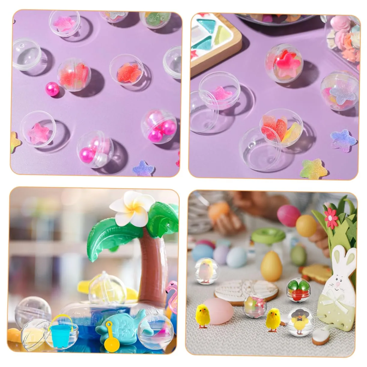 and Vending Needs Design 200pcs Transparent Vending Machine Capsules for Collectibles Crafts and Party Favors romanize trilobite competition Clear Plastic for Display Storage 