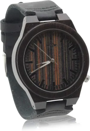 and Zebrawood Dial Ebony Men��s Watch with boot warm chill White Hands 