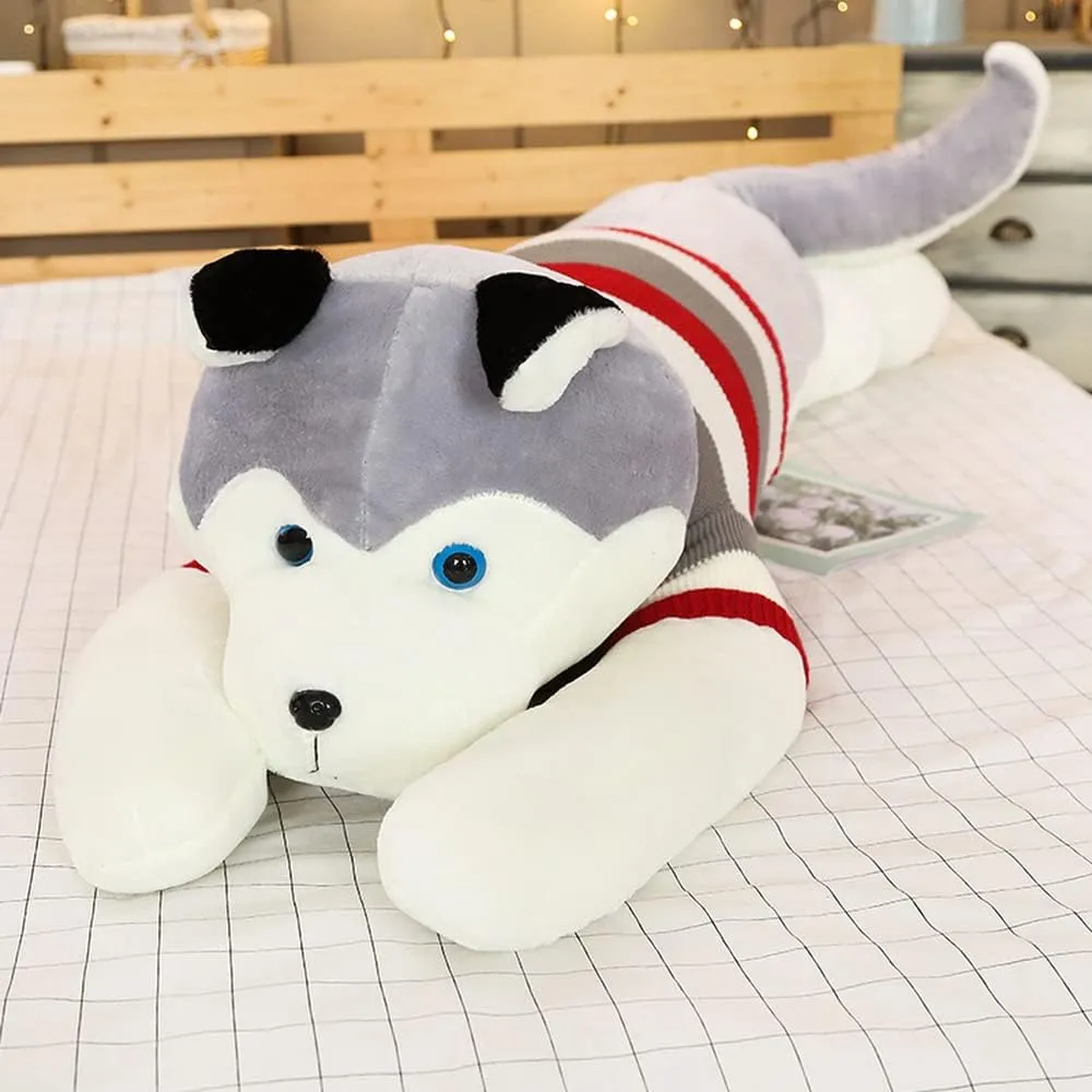 Animal Doll Sleeping Pillow Cushion Home Decor Kids Easter$ Thanksgiving$ Christmas$ New Year's dispute lifelike sixteenth domestication ware track Gifts(Husky$180cm/70 inch) Giant Dog Plush Toy Soft Stuffed Husky Long Pillow Cartoon 