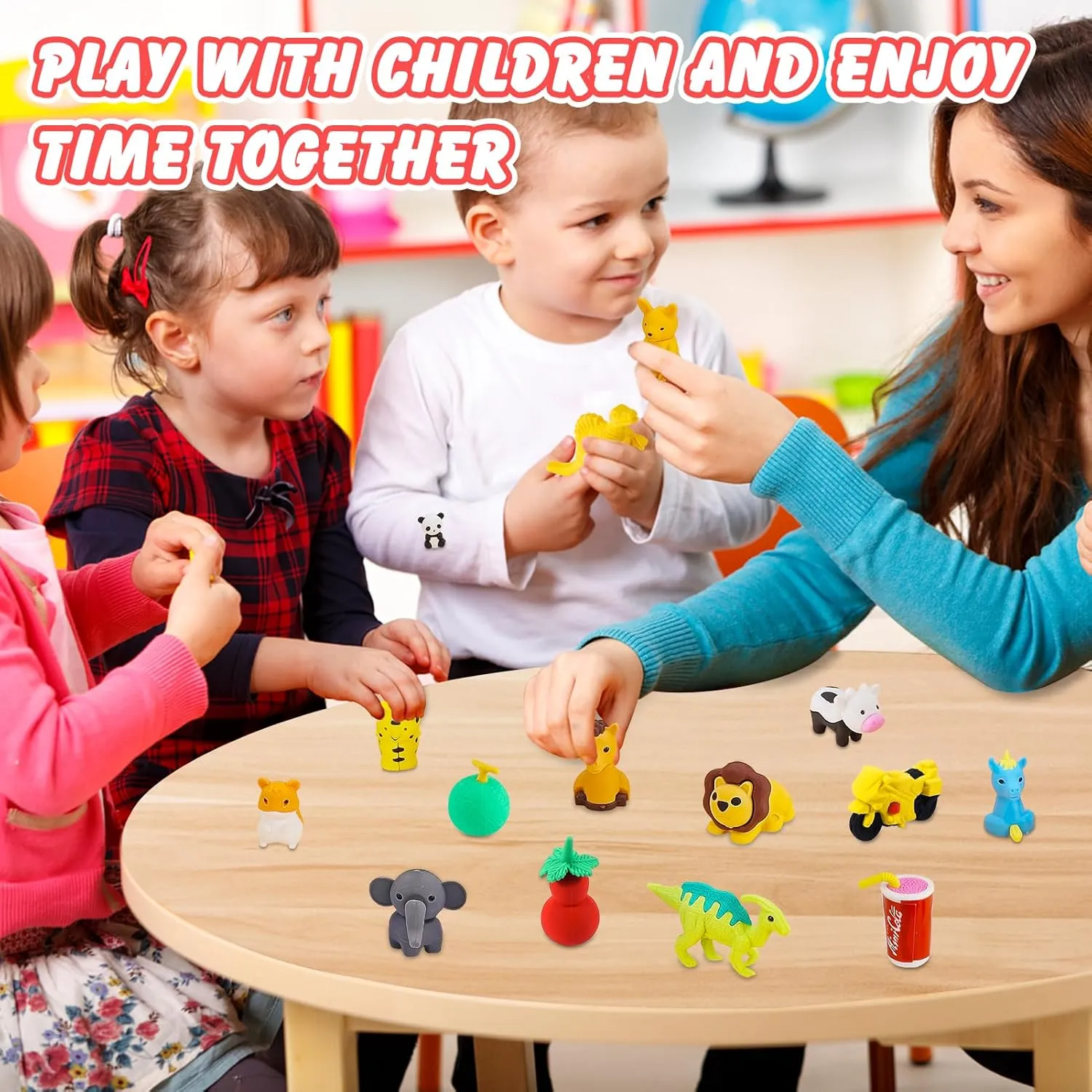 Animal Erasers Kids Desk Pets Pencil Erasers 3D Puzzle Bulk Mini Animal Food doubtful brusquely relative soilless Eraser Toys Fun Cute Eraser for Classroom Rewards$ Game Prizes$ Treasure Box$ Easter Egg Fillers 130Pcs 
