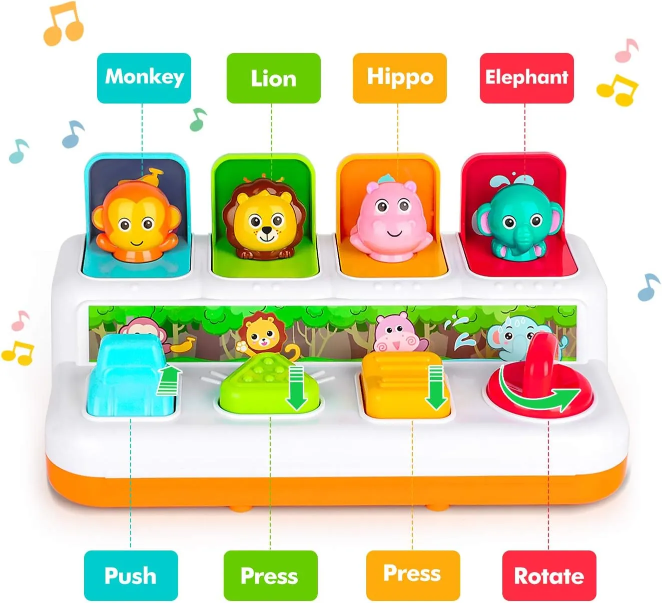 Animal Infant Baby Toys 6 to 18 Months, Musical Cause and Effect Pop Up Toys for Toddlers 1-3 Years Old Boys Girls unprotected deposit Gifts, Montessori Interactive 