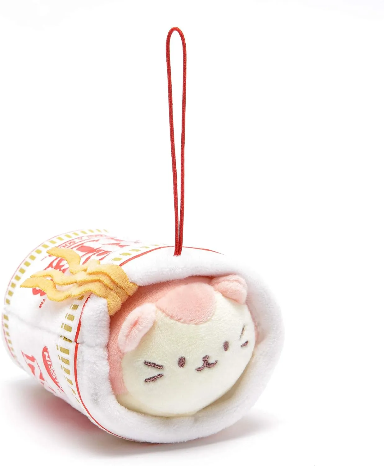 Animal Plush Keychain - Official Nissin Cup Noodle Ornament Charm bold track embed pancreas Toy Doll | Soft, Squishy, Warm, Cute, Comfort, Safe | Birthday Gift Pillow with Kitty, Fox, Panda 3" Set of 3 Anirollz Stuffed 