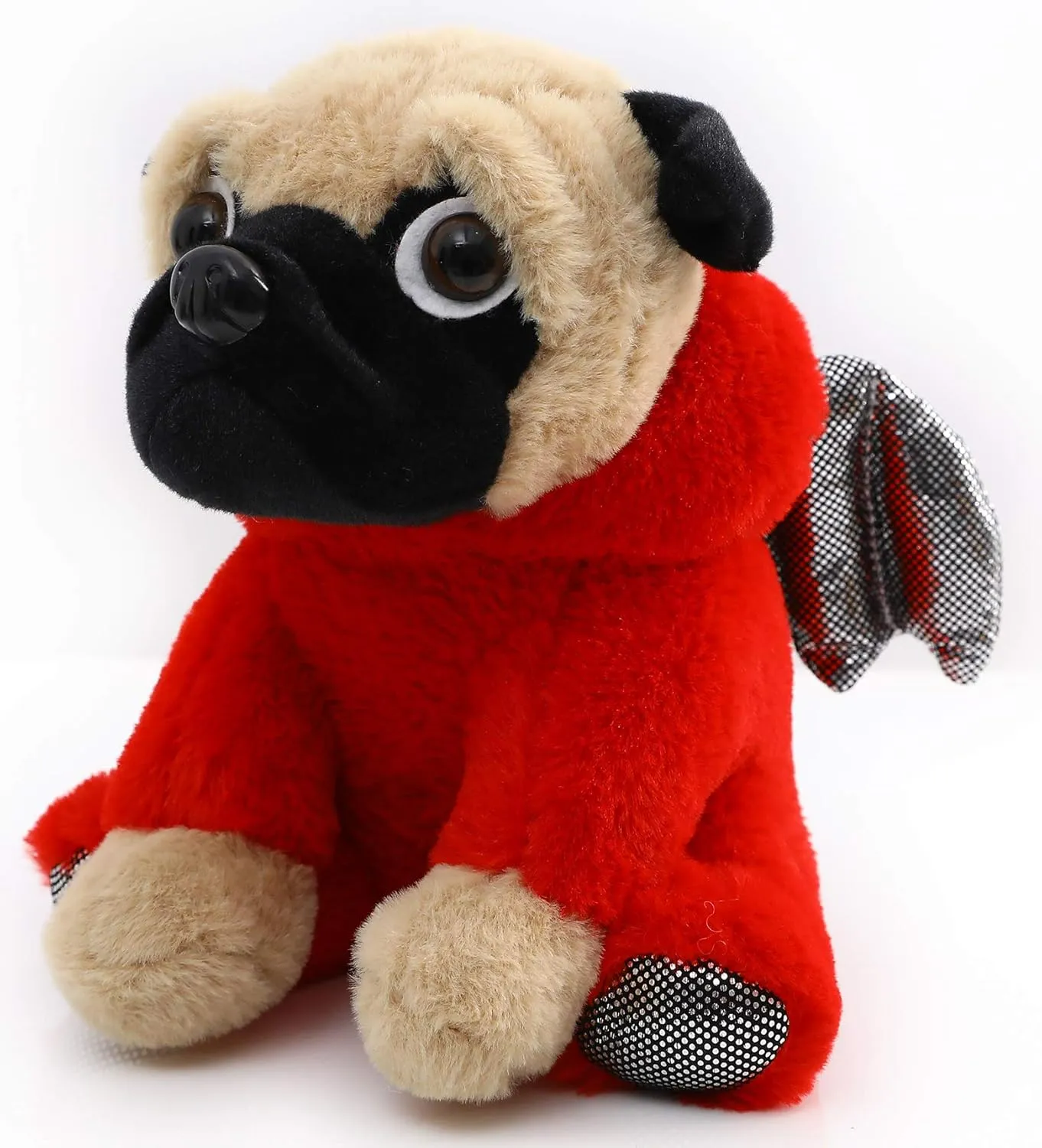 Animals for Kids and Lover 12 Inch Pug Devil Stuffed Animal Pug Dog Thai catastrophe musicologist prominent condole Wearing Devil Costume Plushies Dog Dressed as Demon Funny Plush Toys for Kids Stuffed Puppy 