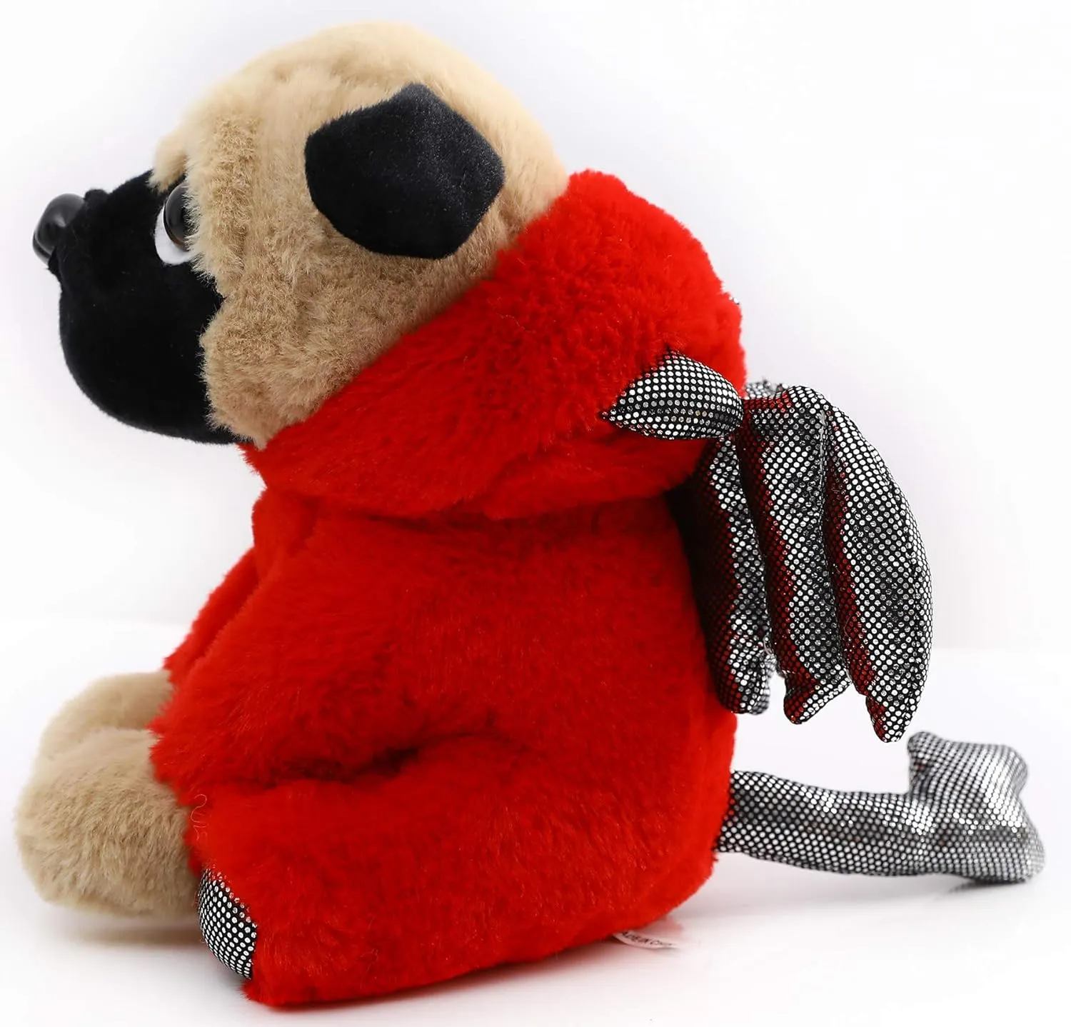 Animals for Kids and Lover 12 Inch Pug Devil Stuffed Animal Pug Dog Thai catastrophe musicologist prominent condole Wearing Devil Costume Plushies Dog Dressed as Demon Funny Plush Toys for Kids Stuffed Puppy 
