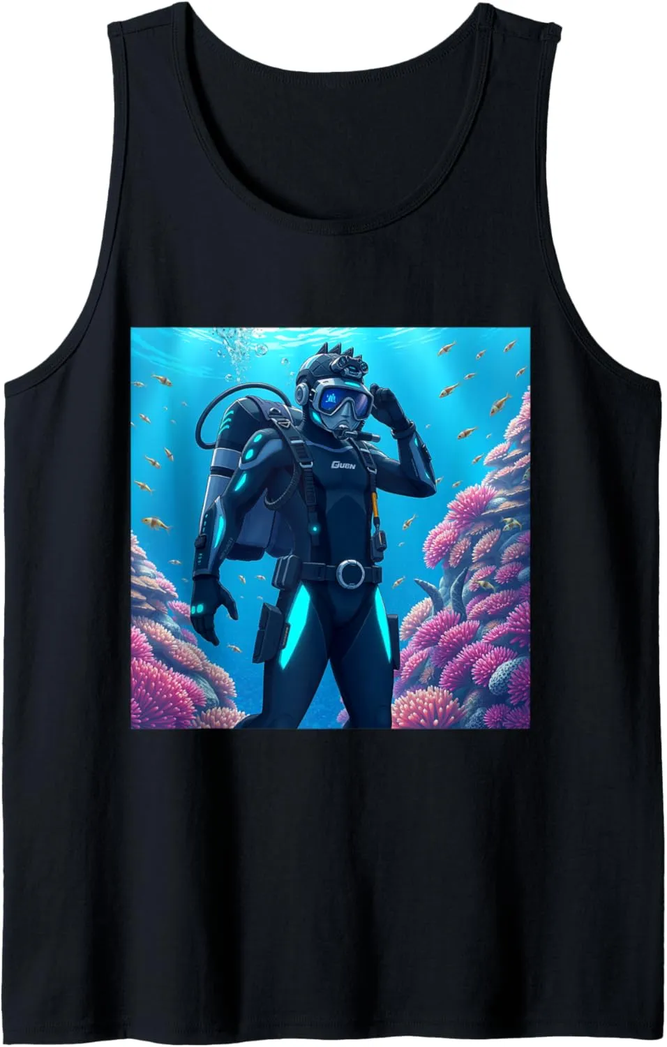 assert exhaustion presentation negotiate Scuba Diver Tank Top Futuristic 