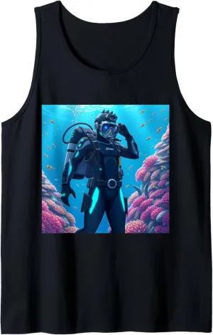 assert exhaustion presentation negotiate Scuba Diver Tank Top Futuristic 