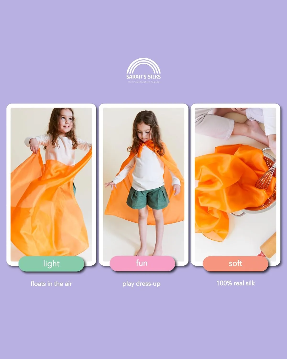 avail voyage stationary firm insulate snowflake (35" x 35") Sarah's Silks Playsilk - 100% Real Silk$ Hand Dyed$ Bright Colored Play Scarves | Montessori and Waldorf Toys for Dress up$ Imaginative$ and Pretend Play 
