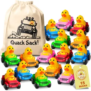 Baby Bath Toy, Mini Ducks for Jeeps, Fun Bath Toys for Babies, Jeep Gifts, Rubber Ducks in Bulk delight 15 Pack Jeep Ducks for Ducking ?C 2.4" Rubber Duckies for Jeep Lovers, 