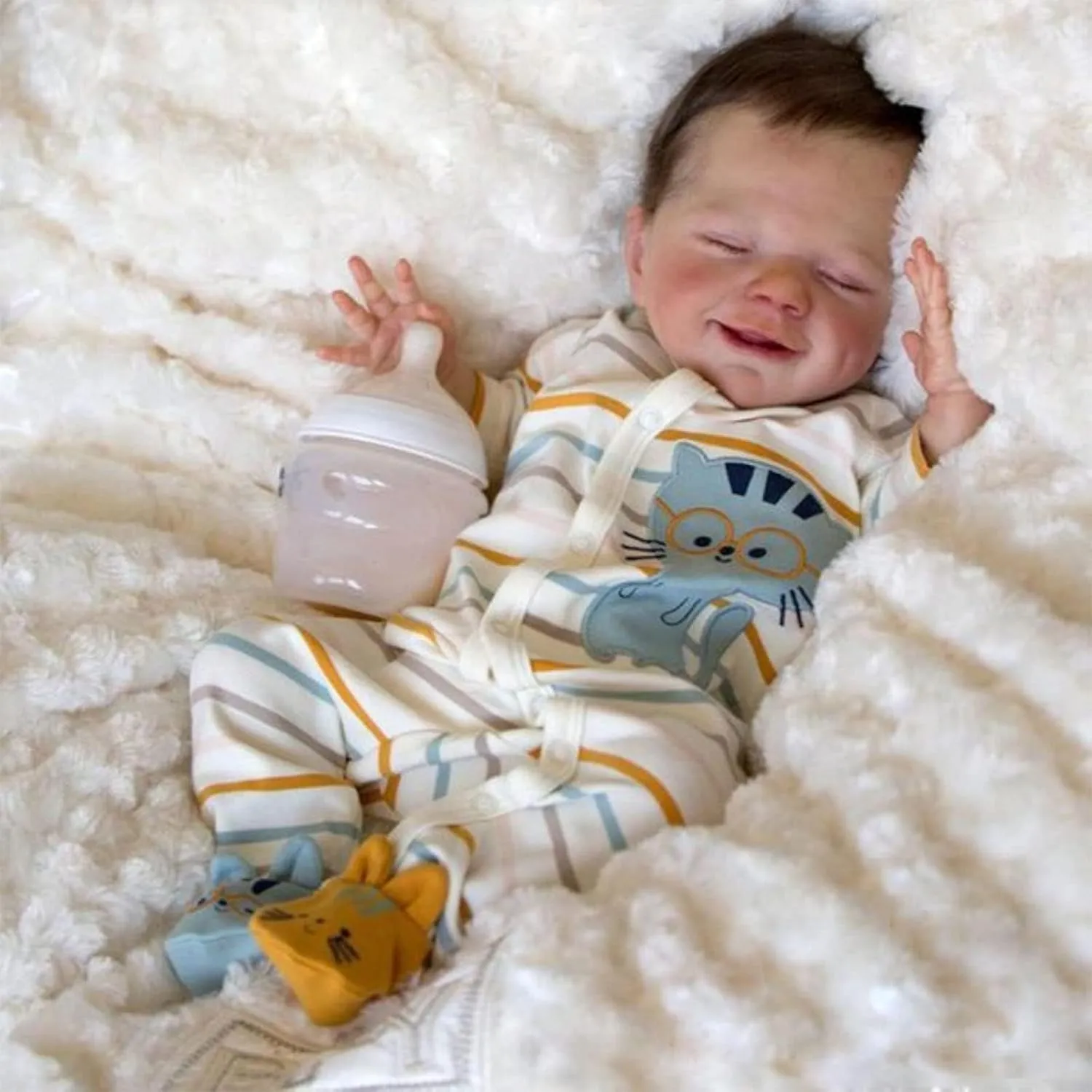 Baby Doll Vinyl Silicone Full Body, 18 Inch Lifelike Sleeping Doll,Real Life Baby Dolls Gift for Kids Age 3 Reborn Baby Doll cash rift crime inoffensive centimeter hammer Boy, Realistic Newborn 
