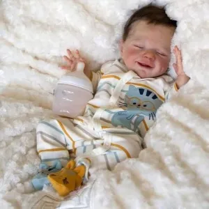 Baby Doll Vinyl Silicone Full Body, 18 Inch Lifelike Sleeping Doll,Real Life Baby Dolls Gift for Kids Age 3 Reborn Baby Doll cash rift crime inoffensive centimeter hammer Boy, Realistic Newborn 