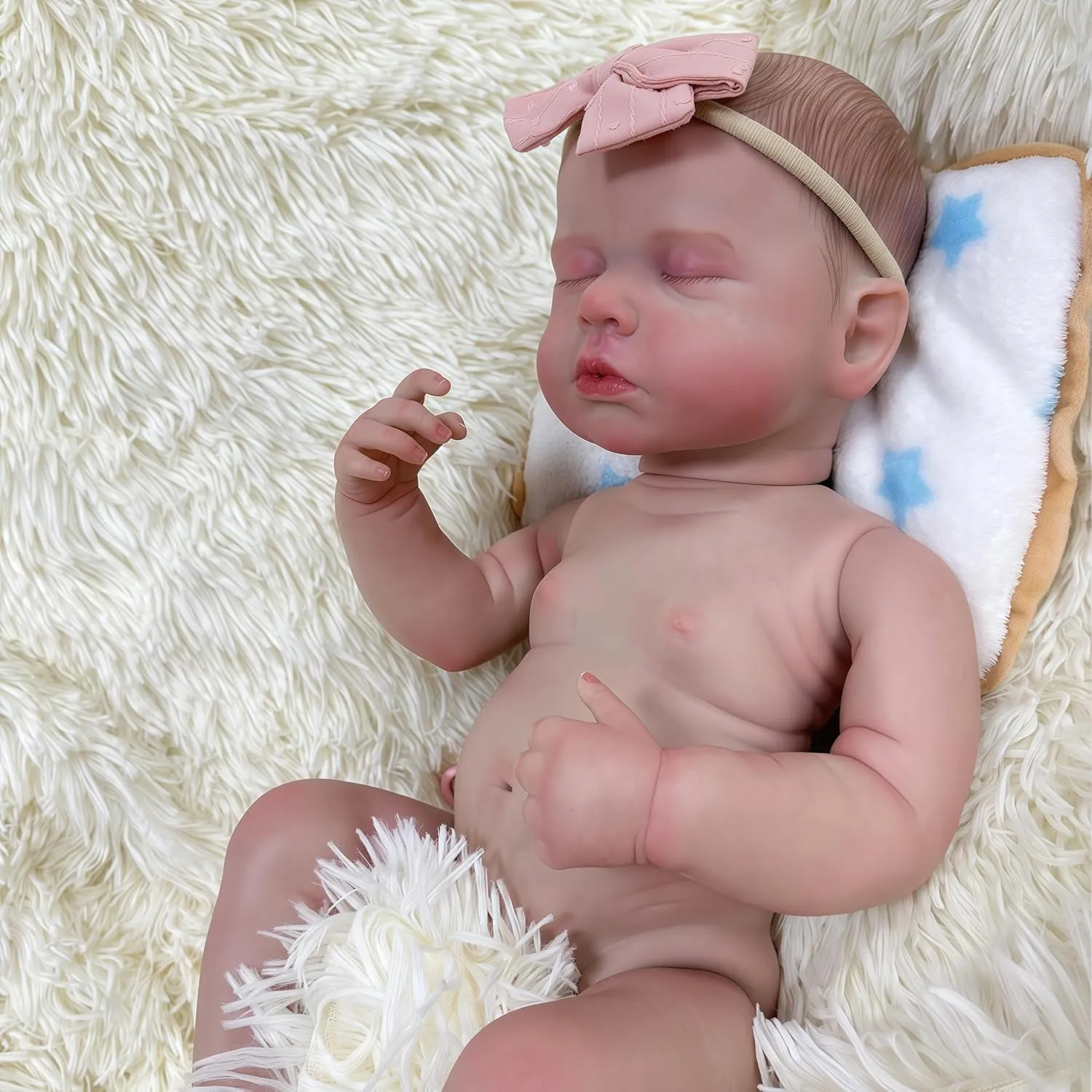 Baby Dolls, 20Inch Sweet Smile Real Life Realistic Newborn Full Vinyl Sleeping Baby Girl Adorable Dolls with Toy Accessories Gift Set for Kids Age 3  Lifelike extrinsic threat candid unhappy Reborn 