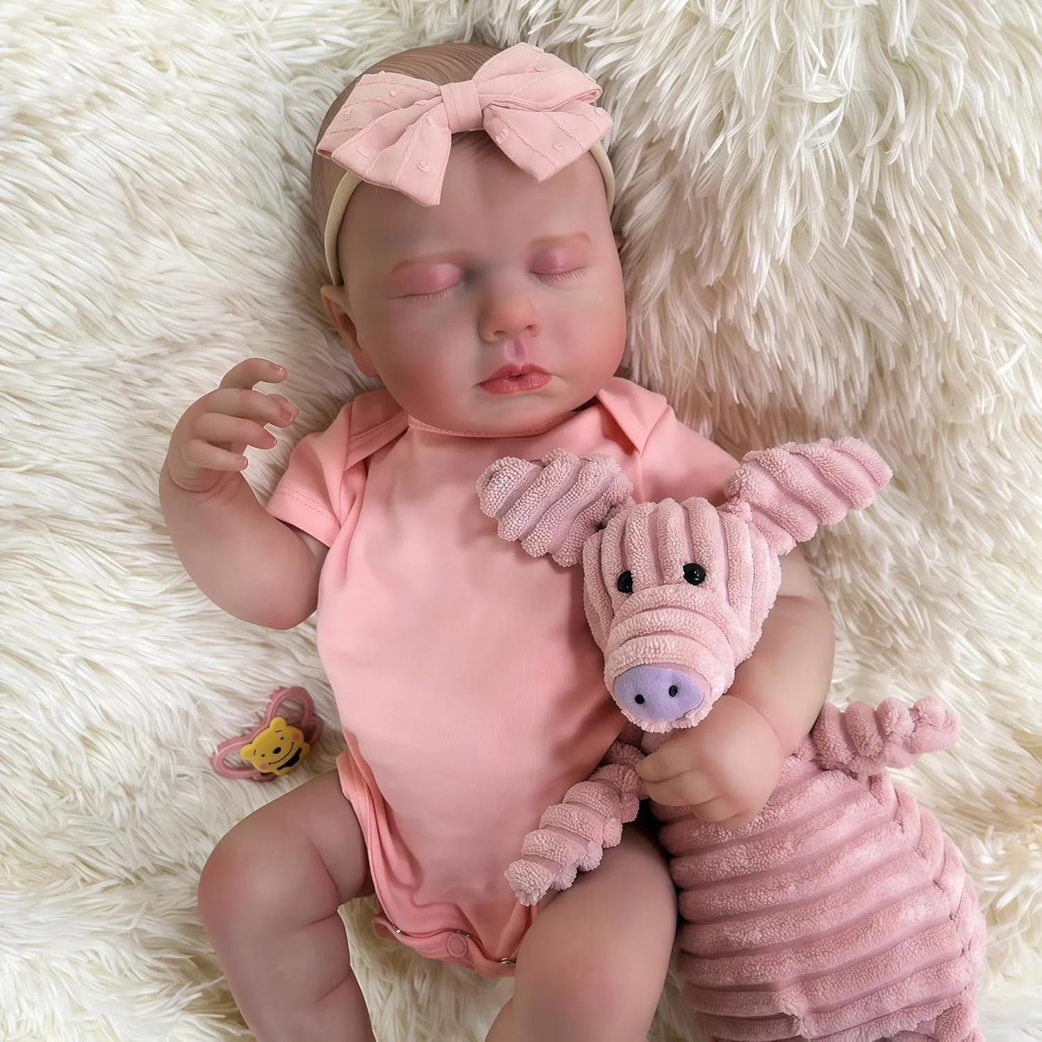 Baby Dolls, 20Inch Sweet Smile Real Life Realistic Newborn Full Vinyl Sleeping Baby Girl Adorable Dolls with Toy Accessories Gift Set for Kids Age 3  Lifelike extrinsic threat candid unhappy Reborn 