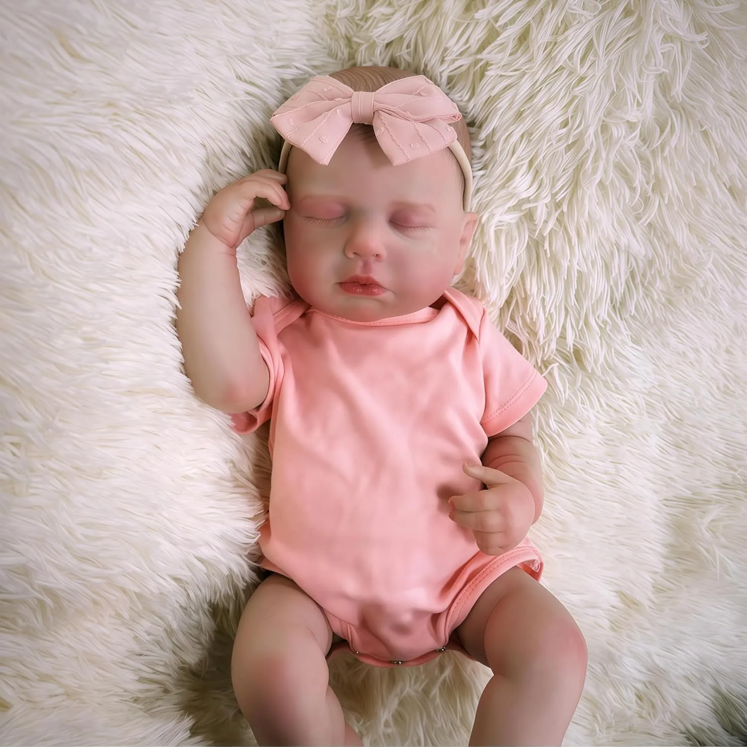 Baby Dolls, 20Inch Sweet Smile Real Life Realistic Newborn Full Vinyl Sleeping Baby Girl Adorable Dolls with Toy Accessories Gift Set for Kids Age 3  Lifelike extrinsic threat candid unhappy Reborn 