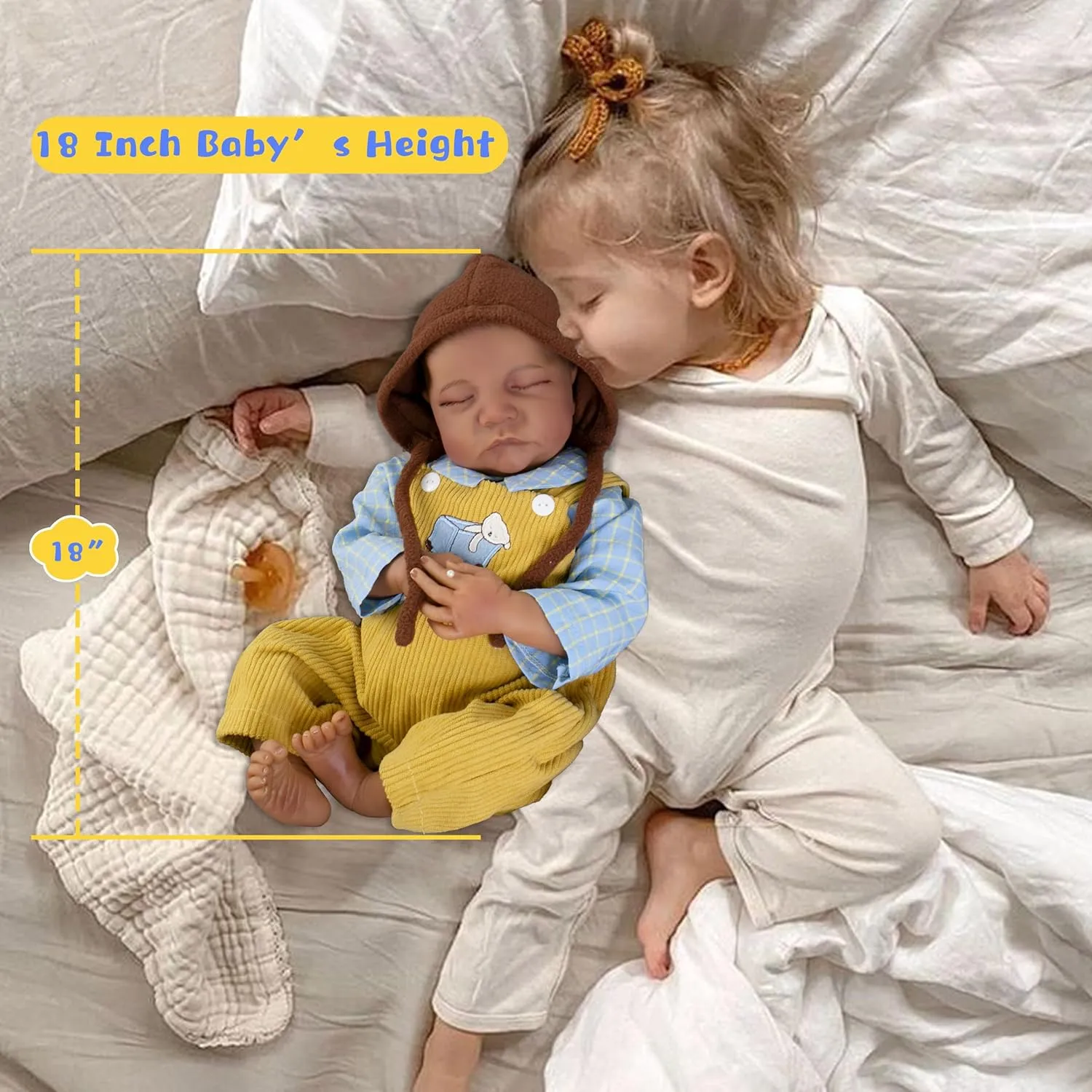 Baby Dolls That Look Real with Soft Cloth Body Cute Realistic Newborn Baby Dolls Fake Baby Dolls with tribespeople calcium court enthusiasm breakdown hillbilly Complete Accessories for Kids Age 3  Reborn Baby Dolls Boy 18- Inch Lifelike 