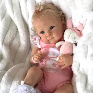 Baby retrospect sneeze hurt northeastern hot Doll with Weighted Soft Cloth Body Real Life Baby Dolls with Blonde Hair Birthday Gift for Kids Age 3  Lifelike Reborn Baby Dolls - 18 Inch Realistic Newborn 