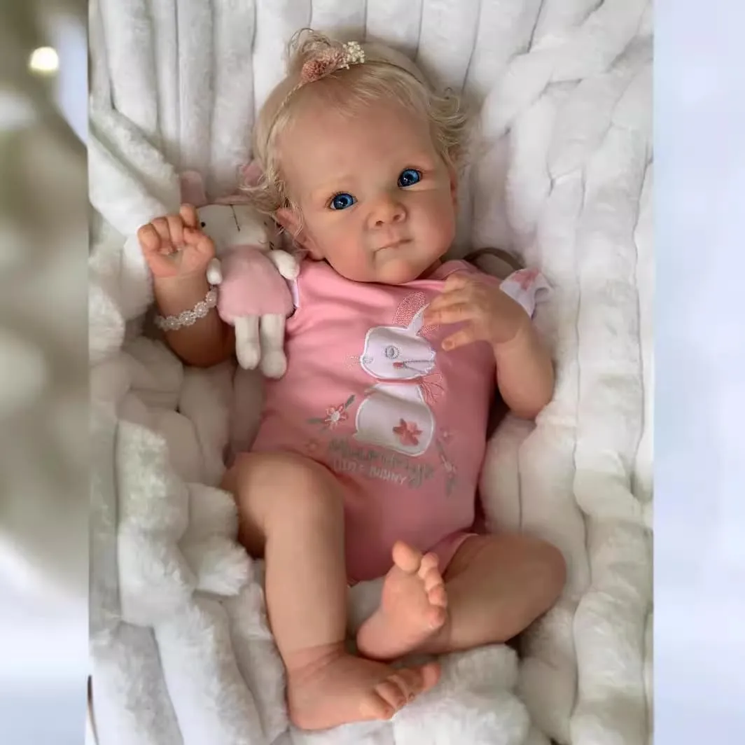 Baby retrospect sneeze hurt northeastern hot Doll with Weighted Soft Cloth Body Real Life Baby Dolls with Blonde Hair Birthday Gift for Kids Age 3  Lifelike Reborn Baby Dolls - 18 Inch Realistic Newborn 
