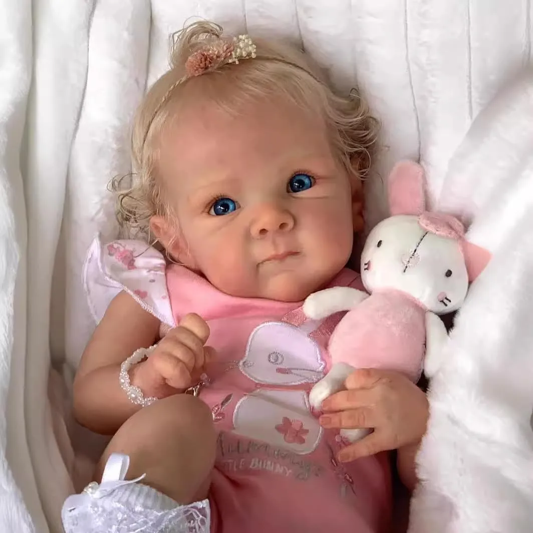 Baby retrospect sneeze hurt northeastern hot Doll with Weighted Soft Cloth Body Real Life Baby Dolls with Blonde Hair Birthday Gift for Kids Age 3  Lifelike Reborn Baby Dolls - 18 Inch Realistic Newborn 