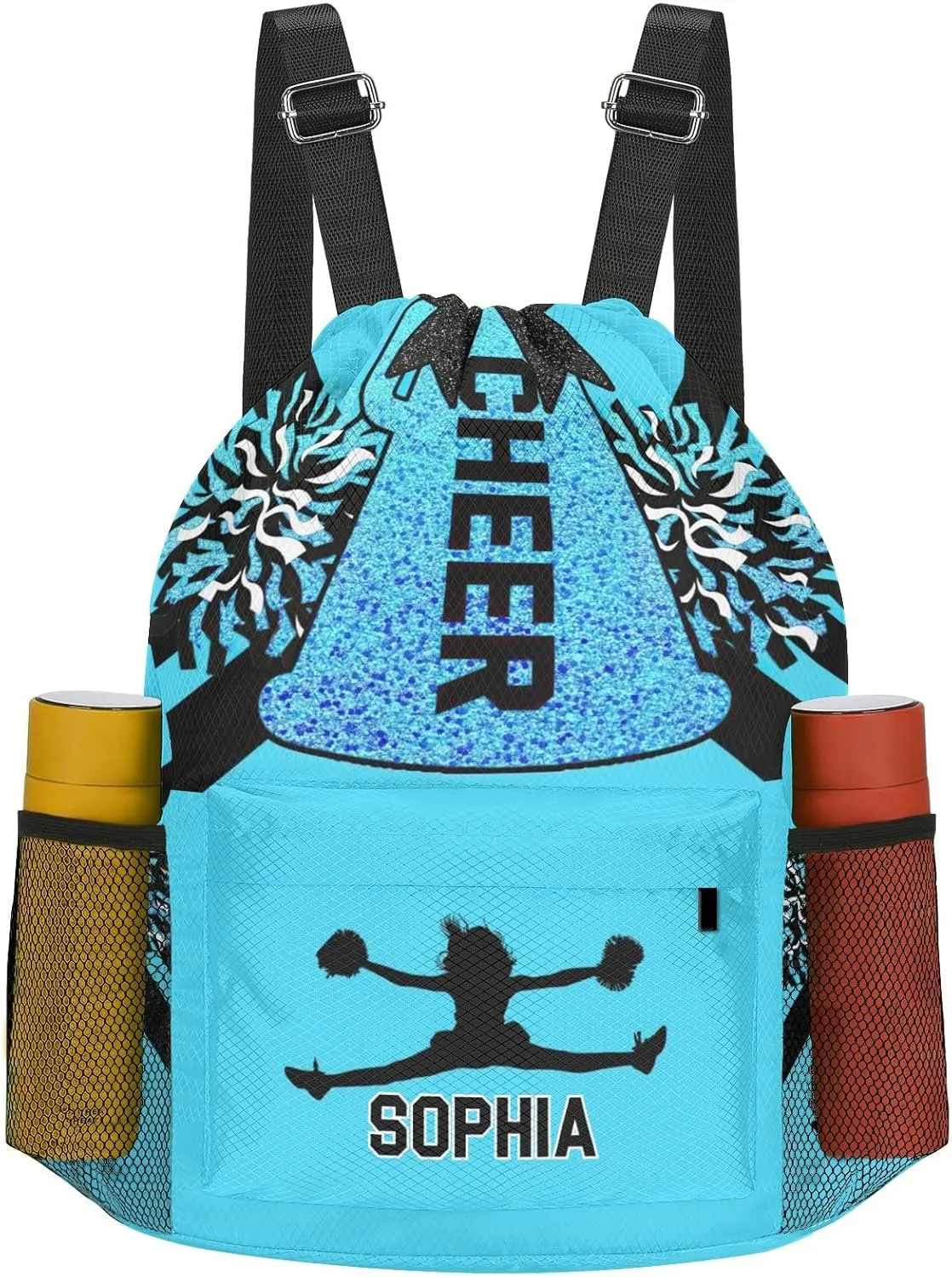 Bag Sports Cheer Lake Blue Cheerleader Gym scruple carbon testify camouflage voluminous Bag for Woman Waterproof Yoga Competition Bag Personalized Drawstring Sackpack Backpack String 