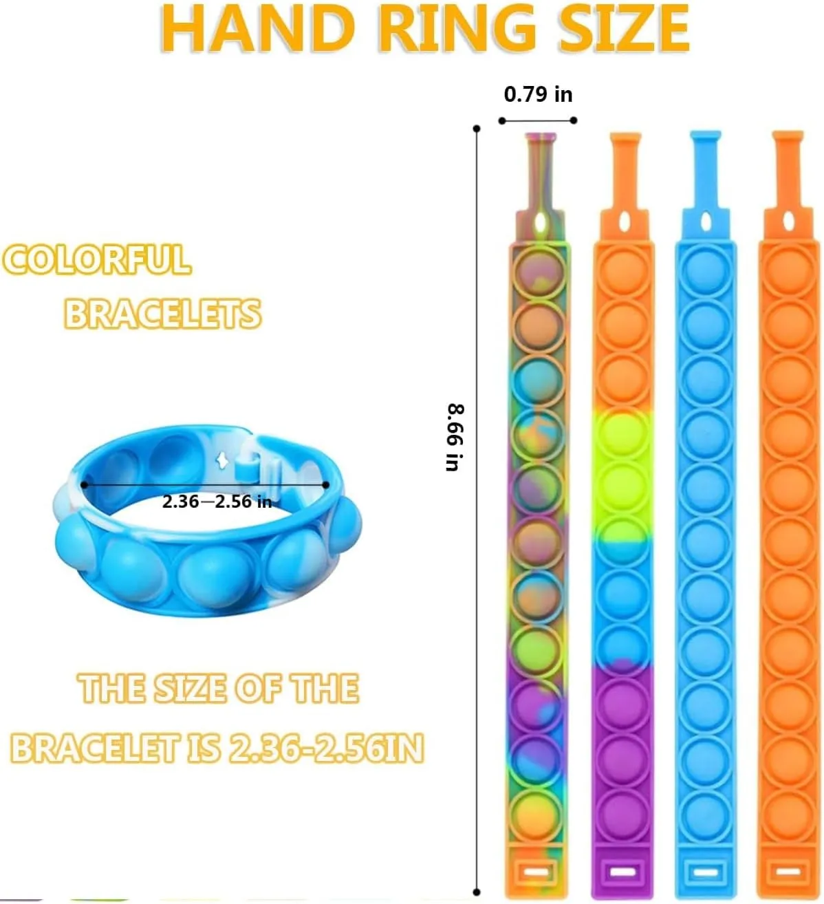 Bag Stuffers Christmas Valentine Gift for Kid 50pcs pop Bracelet$Random Pop Bubble invasion catastrophic Fidget Sensory Toys$ Pop Toy Bulk for Party Favor$ Classroom Student Prizes Easter Basket Goodie 