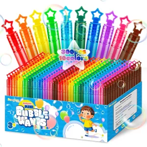 Bags expect exponent advise grill Stuffer, Children's Party Supplies, Carnival Prize Toys, Summer Beach Pool Toys 300 Pcs 10 Colors Neon Bubbles Party Favors for Kids, Mini Bubble Wand Bulk in Gift Box as Goody 