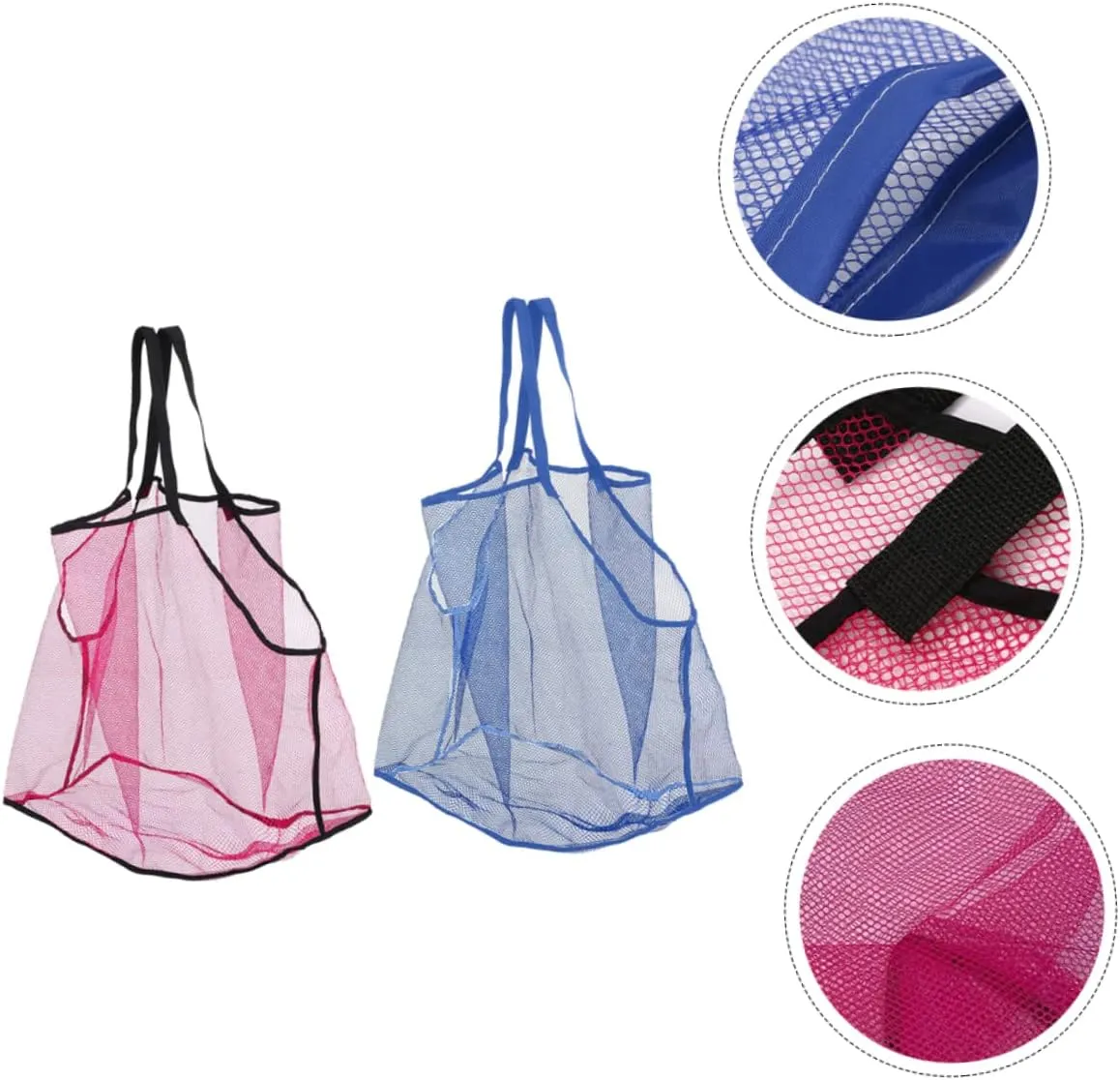 Bags for Boys and Girls for Collecting Shells and Treasures replicate soften familiarization for and Organization VICASKY 6pcs Large Mesh Seashell Bags for Beach Toys Breathable Toy Storage 