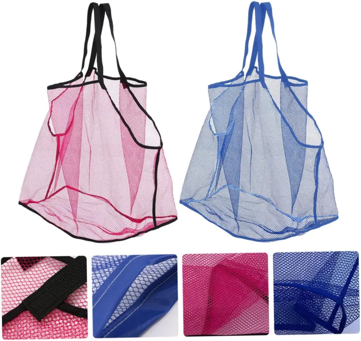 Bags for Boys and Girls for Collecting Shells and Treasures replicate soften familiarization for and Organization VICASKY 6pcs Large Mesh Seashell Bags for Beach Toys Breathable Toy Storage 