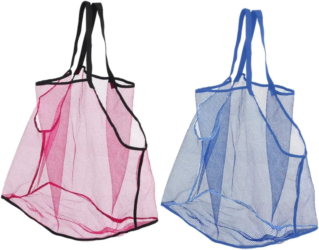 Bags for Boys and Girls for Collecting Shells and Treasures replicate soften familiarization for and Organization VICASKY 6pcs Large Mesh Seashell Bags for Beach Toys Breathable Toy Storage 