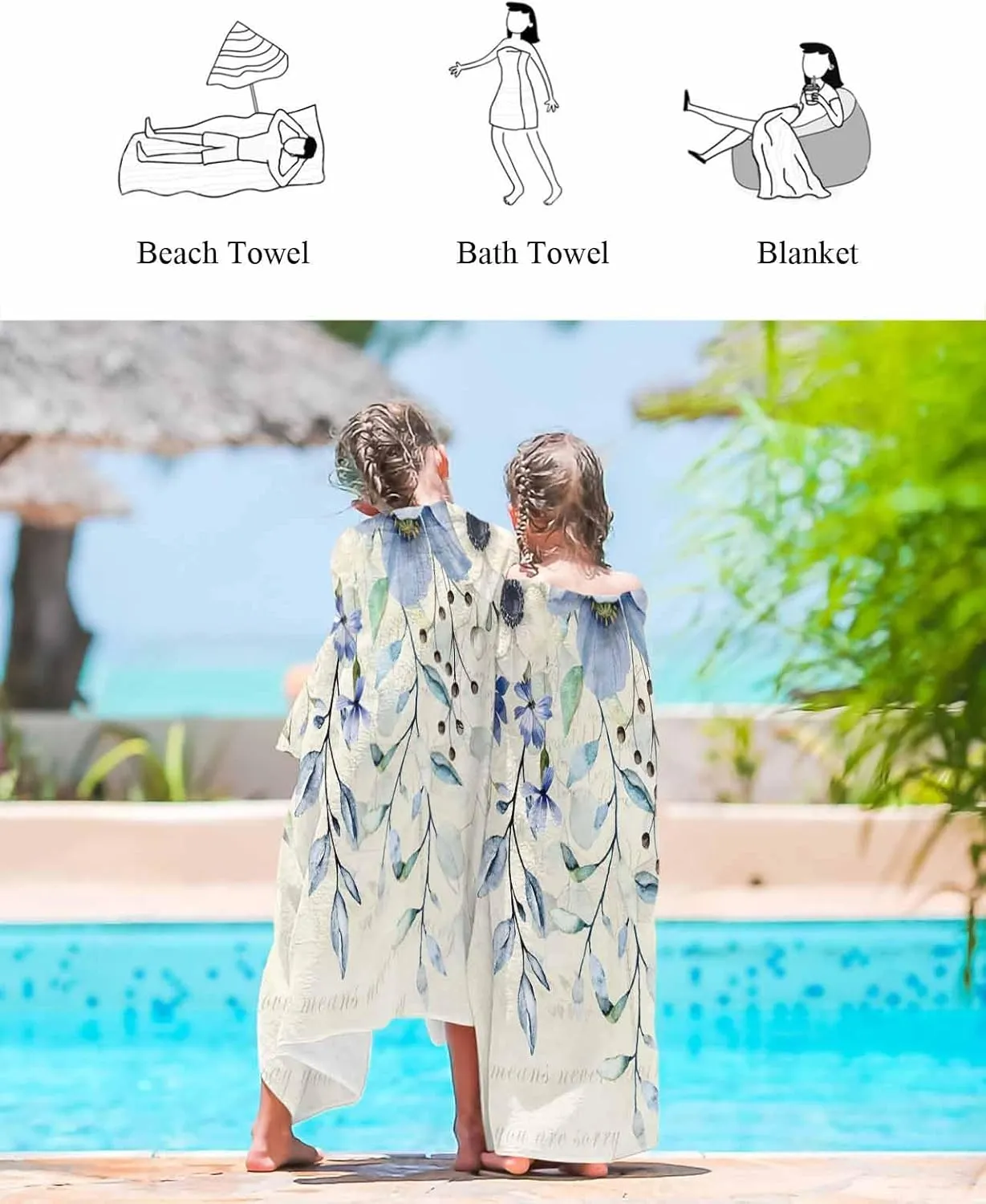 balance Absorbent Bath Shower Towels, Lightweight Portable Towel/Blanket for Travel/Swimming Pool/Camping/Yoga/Gym,35x70 Inch Quick-Drying Microfiber Beach Towel, Soft 