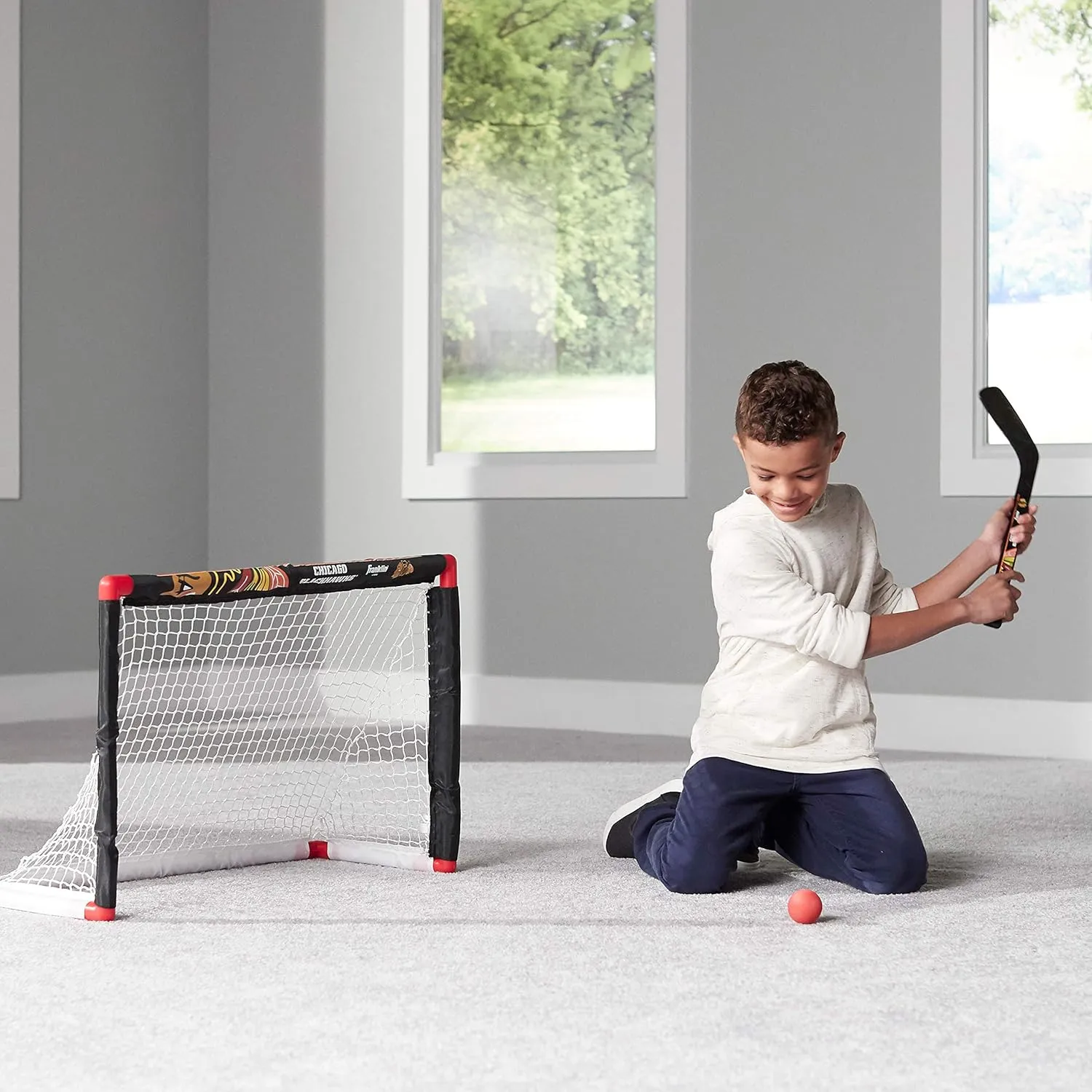 Ball,   2 Stick Combo - Youth saving Team Indoor Toy Set - Official - Ages 3  Franklin Sports NHL Mini Hockey Set - Kids Indoor Knee Hockey Goal, 