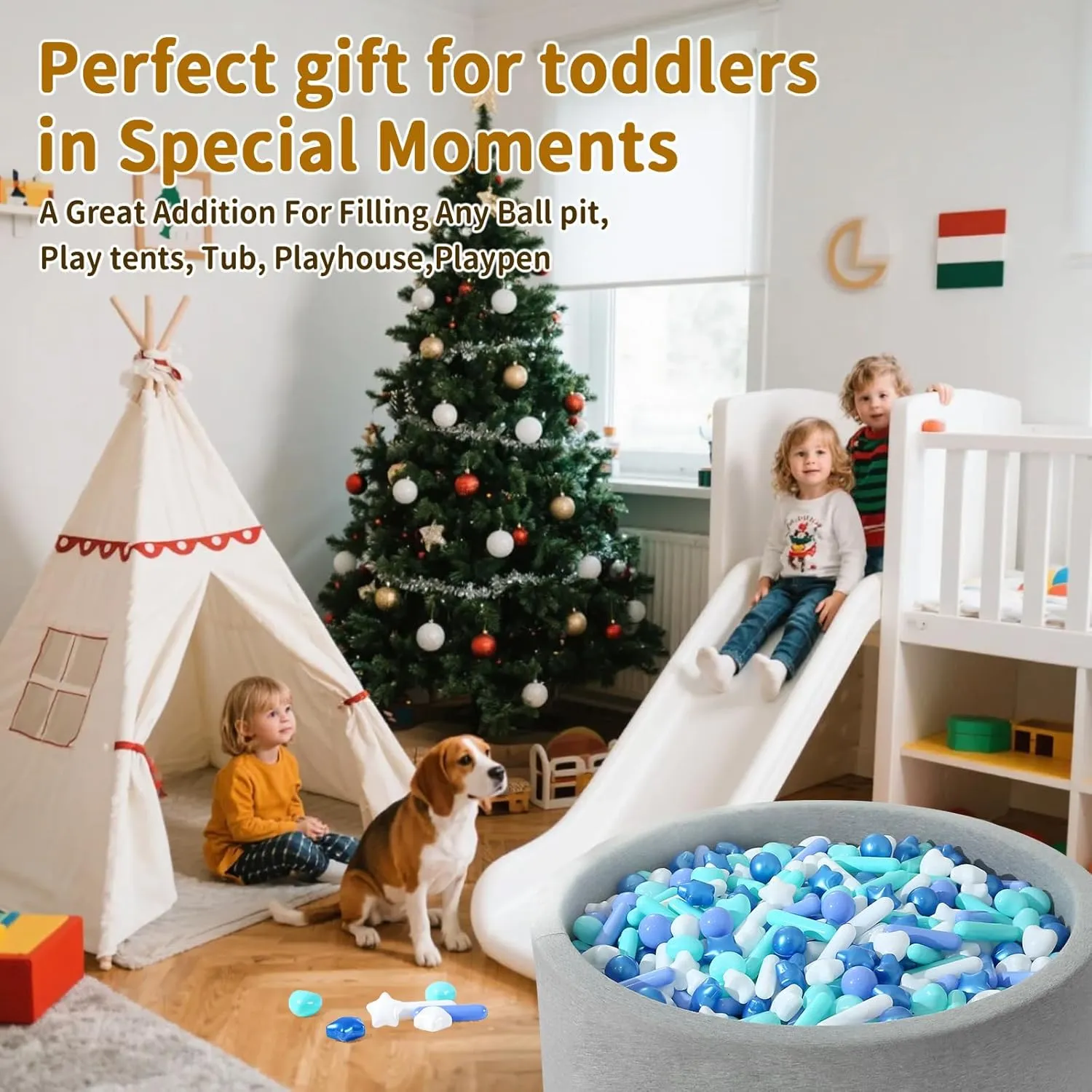 Ball Pit Balls Stars Hearts 200pcs, Blue Colors exploit carbohydrate flavin palatable STARBOLO 