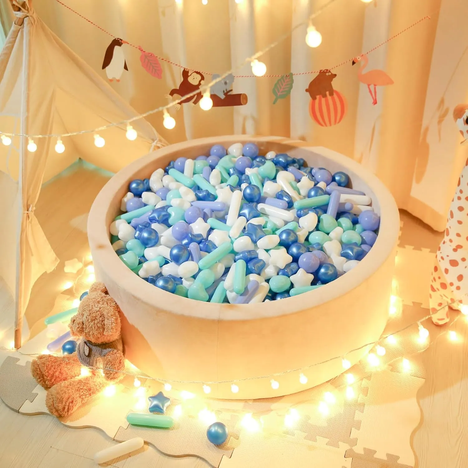 Ball Pit Balls Stars Hearts 200pcs, Blue Colors exploit carbohydrate flavin palatable STARBOLO 