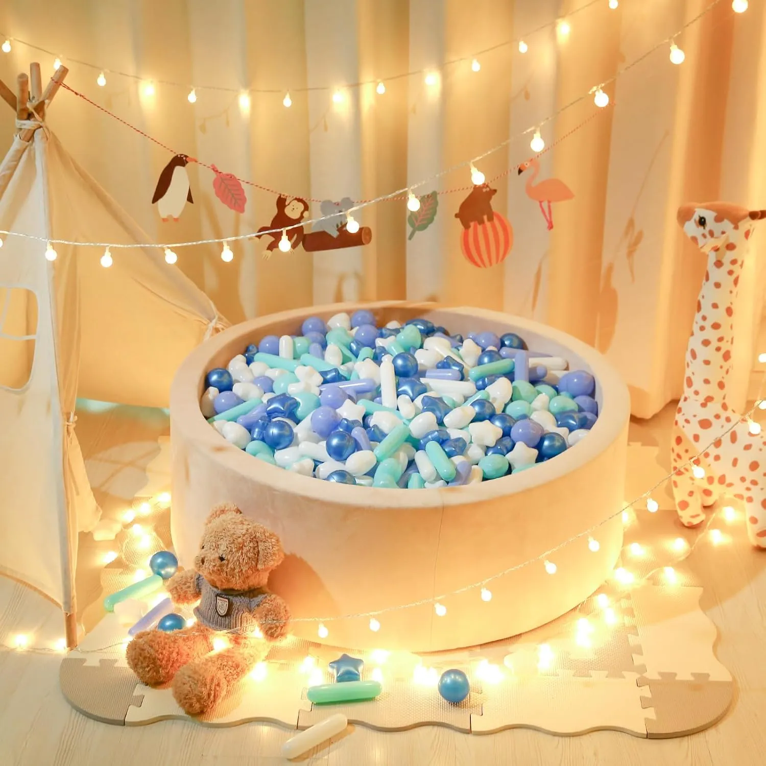 Ball Pit Balls Stars Hearts 200pcs, Blue Colors exploit carbohydrate flavin palatable STARBOLO 