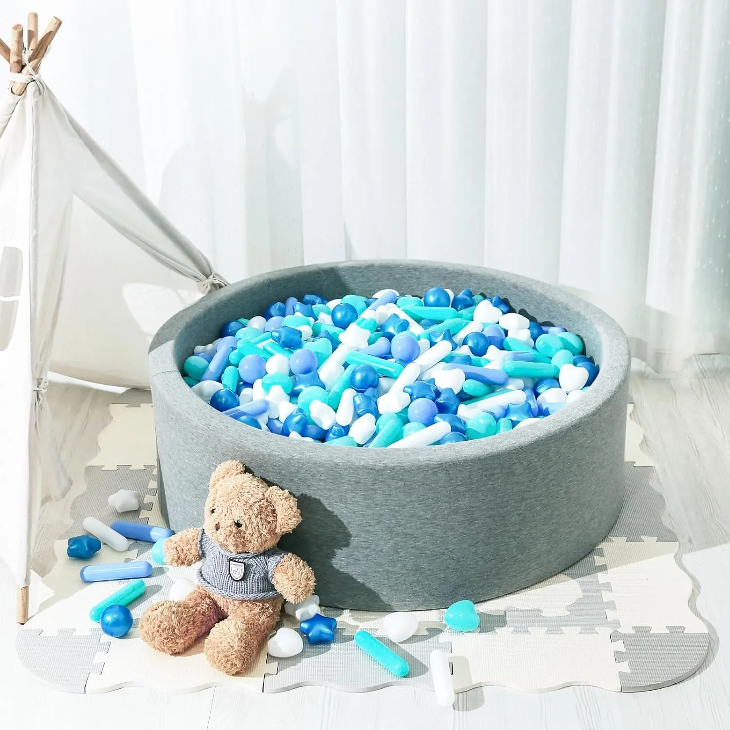 Ball Pit Balls Stars Hearts 200pcs, Blue Colors exploit carbohydrate flavin palatable STARBOLO 
