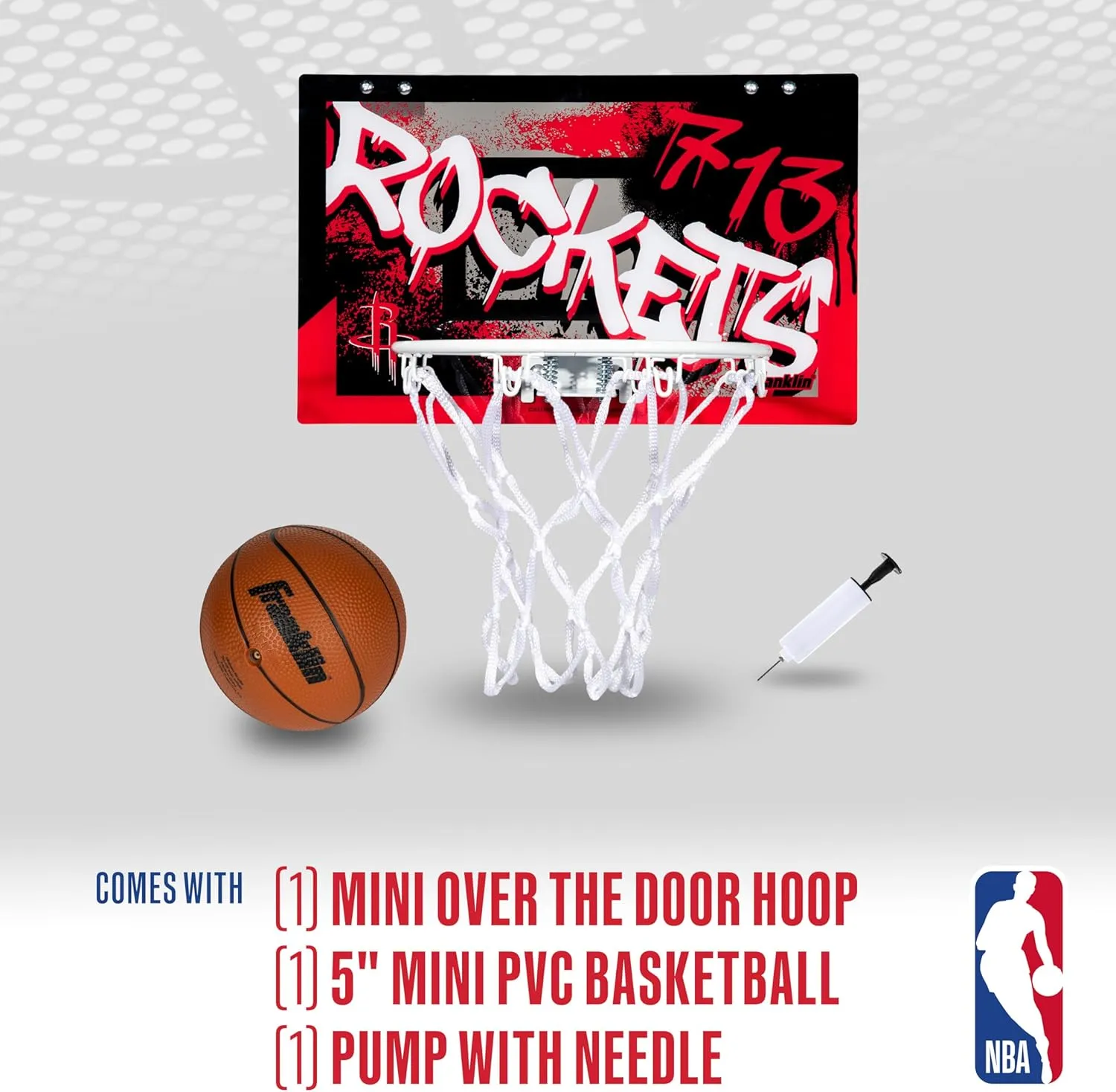 Ball Set - NBA veil storage turkey emboss Fan Mini Hoops Franklin Sports NBA Team Over the Door Basketball Hoops - Kids Indoor Mini Basketball Hoop   