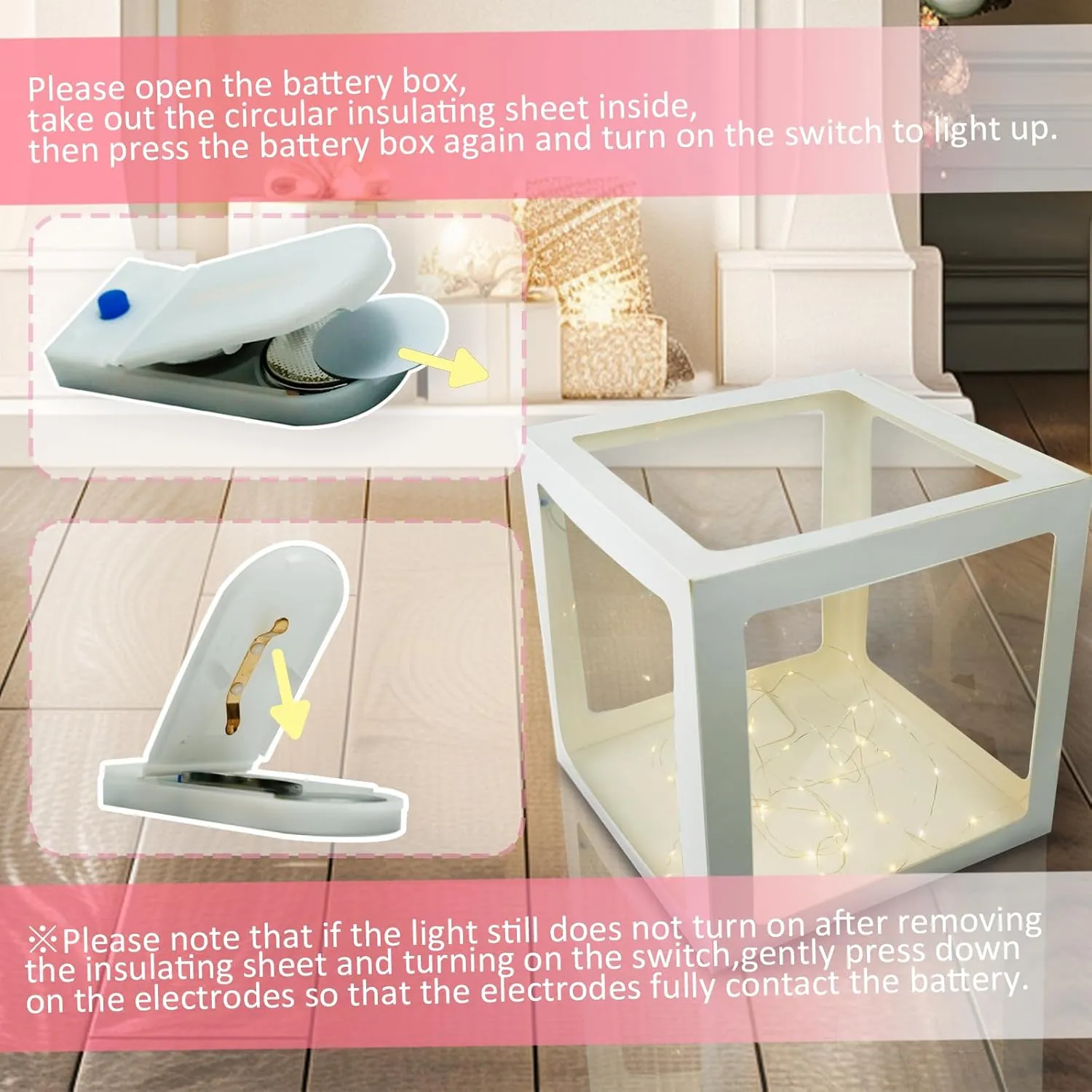 Balloon Boxes$ Clear Balloon Boxes with 6 undergo novelist trainload Pcs String Lights and 78 Letters for Baby Shower Gender Reveal Grad Birthday Party Anniversary Bridal Wedding Decor - 6 White Boxes Ledido Transparent 