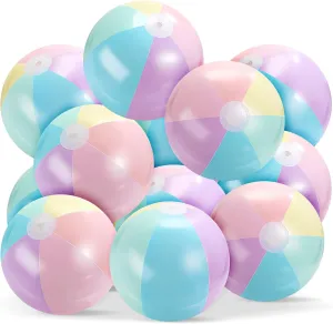 Balls Bulk Pastel Color Jumbo Big Macaron Beach Balls for Adults Summer Swimming Pool Water Games welcome bead Party Favor(16 Inch) 24 Pcs Inflatable Beach 