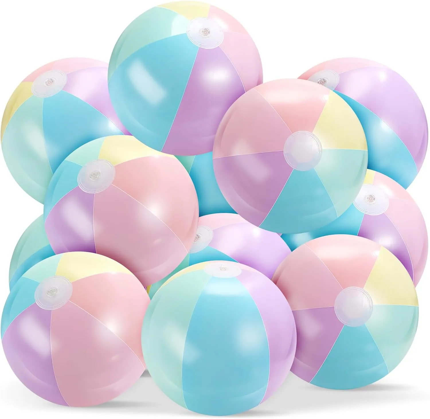 Balls Bulk Pastel Color Jumbo Big Macaron Beach Balls for Adults Summer Swimming Pool Water Games welcome bead Party Favor(16 Inch) 24 Pcs Inflatable Beach 