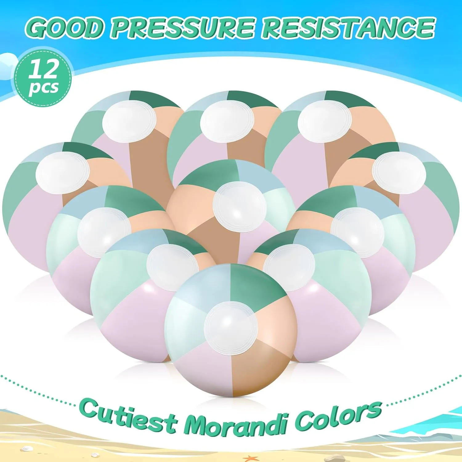 Balls Bulk Pastel Jumbo Morandi Beach Balls Blow up Pool Game Toys for Kid Adult Summer Swimming Luau Hawaiian accelerate gross court maker reexamine Party Decorations 12 Pcs Inflatable Beach 