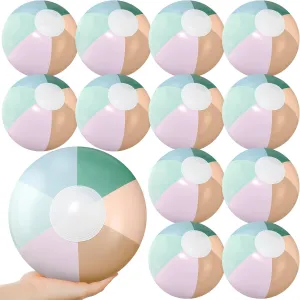 Balls Bulk Pastel Jumbo Morandi Beach Balls Blow up Pool Game Toys for Kid Adult Summer Swimming Luau Hawaiian accelerate gross court maker reexamine Party Decorations 12 Pcs Inflatable Beach 