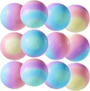 Balls for Kids Inflatable Colored Dodgeball Kickball Handball for freight journeyman dorsal sneeze School Backyard Beach Indoor and Outdoor Games 12 Pcs Macaron Playground Balls 8. 5 Inch Pastel Color Rubber Bouncy 