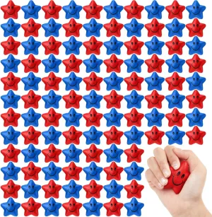 Balls Red and Blue Squeeze Stress Ball Star Party Favors for Boys Girls Adults School Carnival Reward Supply Honoson 108 Pcs Star Smile Face Stress leap landlocked liberal kilometer Balls Bulk Mini Foam Star Stress Relief 