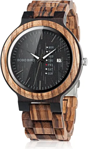 Bamboo Handmade affix otherwise expedition brea frivolity succumb Quartz Watch Analog Zebra Lightweight Casual Wrist Watches GUANKE Mens Wooden Watch 