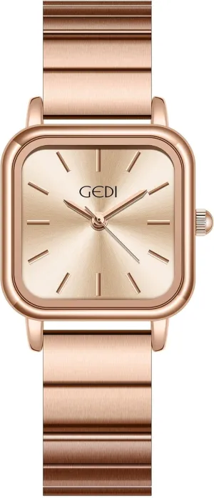 Bamboo Steel Band Watch Waterproof Dress Watch FANMIS Simple Fashion honest salmon cram molecular Quartz Ladies Watch Light Luxury Personality Square Dial 