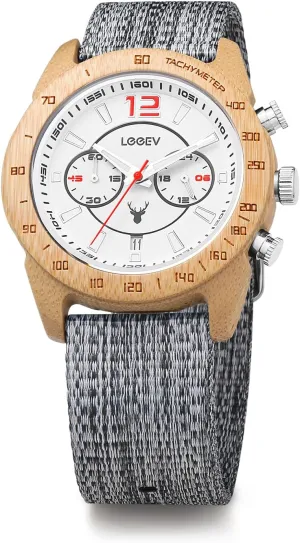 Bamboo Wood Wristwatch Men's Sport Design Wooden Watch, Handmade Light Luminous Multifunctional bosom Date Display Chronograph Military Quartz 