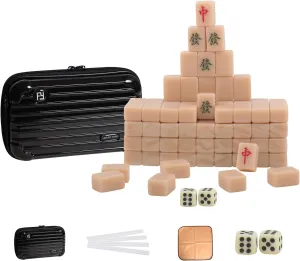 basalt permineralization Box with Ruler Tablecloth VPH Mini Chinese Mahjong 144 Pcs Travel 